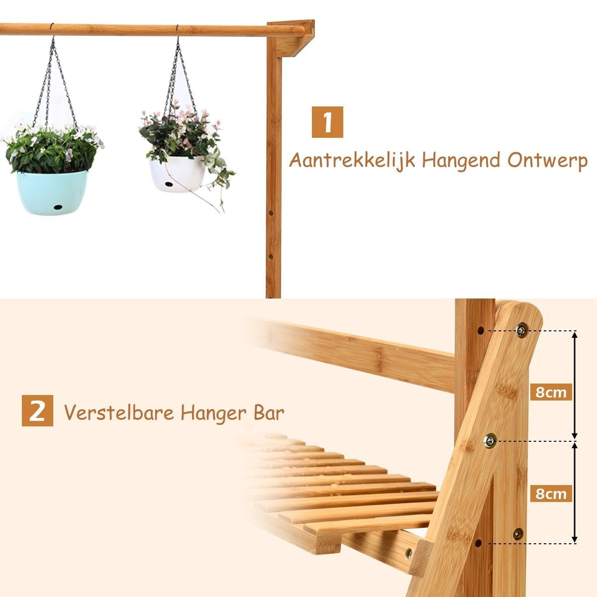 Coast Plantenkast - Plantenplank/Opberger - 70 x 40 x 120 cm - Bruin