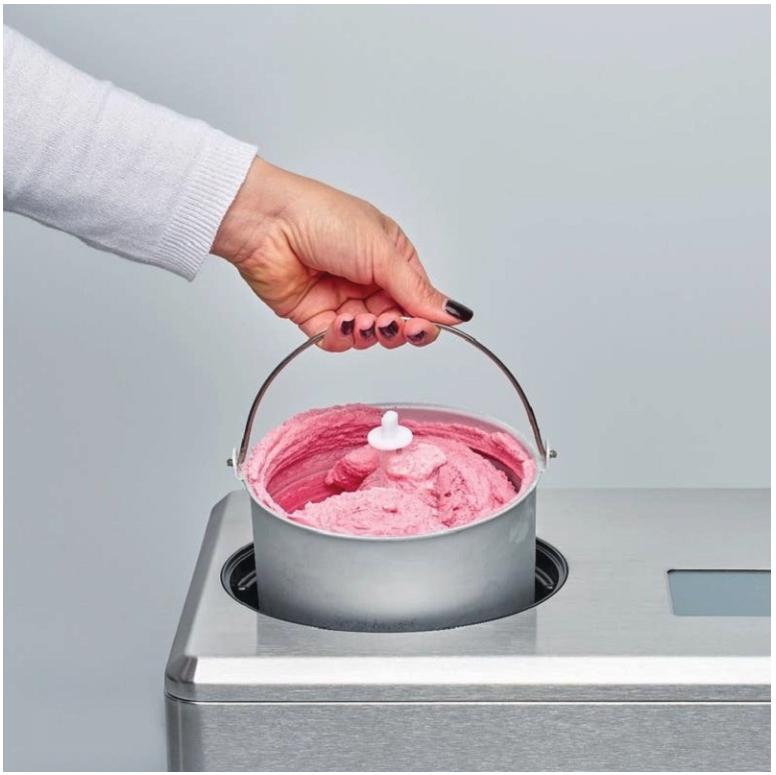 Solis – IJsmachine En Yoghurtmaker – 2 l Capaciteit & Met Touchbediening – Zelfvriezend Met Ingebouwde Compressor En Timer – Voor Zelfgemaakt IJs En Sorbet – Zilver RVS