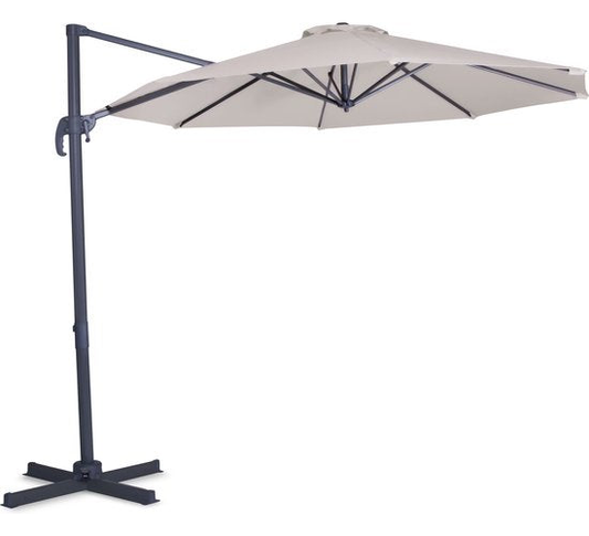 VONROC Zweefparasol – Kantelbaar & Incl. Beschermhoes – Ø300 x 245 cm – Beige