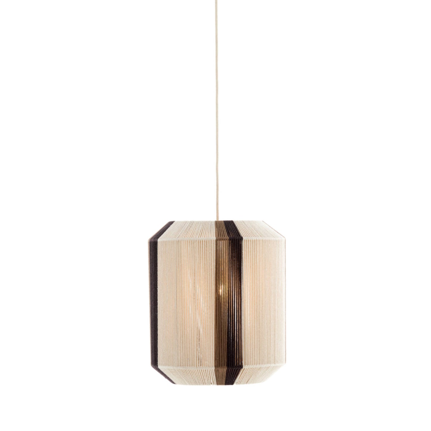 Light & Living Hanglamp Kozana – Ø 36 x 43 cm – Stijlvolle Textiel Lamp In Crème/Donkerbruin – Sfeervolle Ronde Verlichting Voor Woonkamer – Exclusief Lichtbron – E27