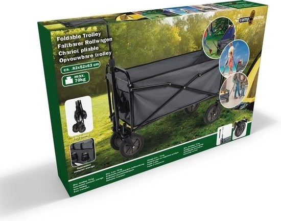 Camp Active Opvouwbare Bolderkar - Zwart - 70KG - 82x52x63cm