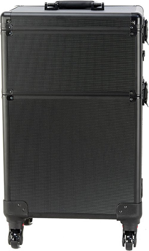 VDD Make-up Trolley – Incl. Afneembare Beautycase & Opberginzet – 35 x 25 x 58 cm – Zwart