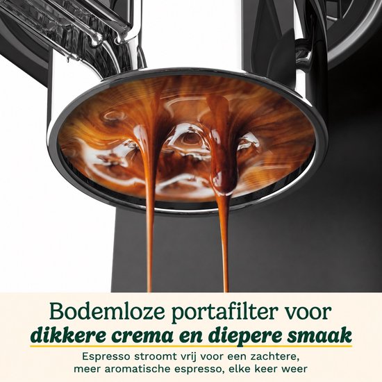 Cuisinart Slim Espresso Pistonmachine voor Espresso Americano en Cold Brew met Geïntegreerde melkopschuimer voor Latte en Cappuccino 15 bar druk bodemloze portafilter Compact design geschikt voor reismokken 1.5L waterreservoir