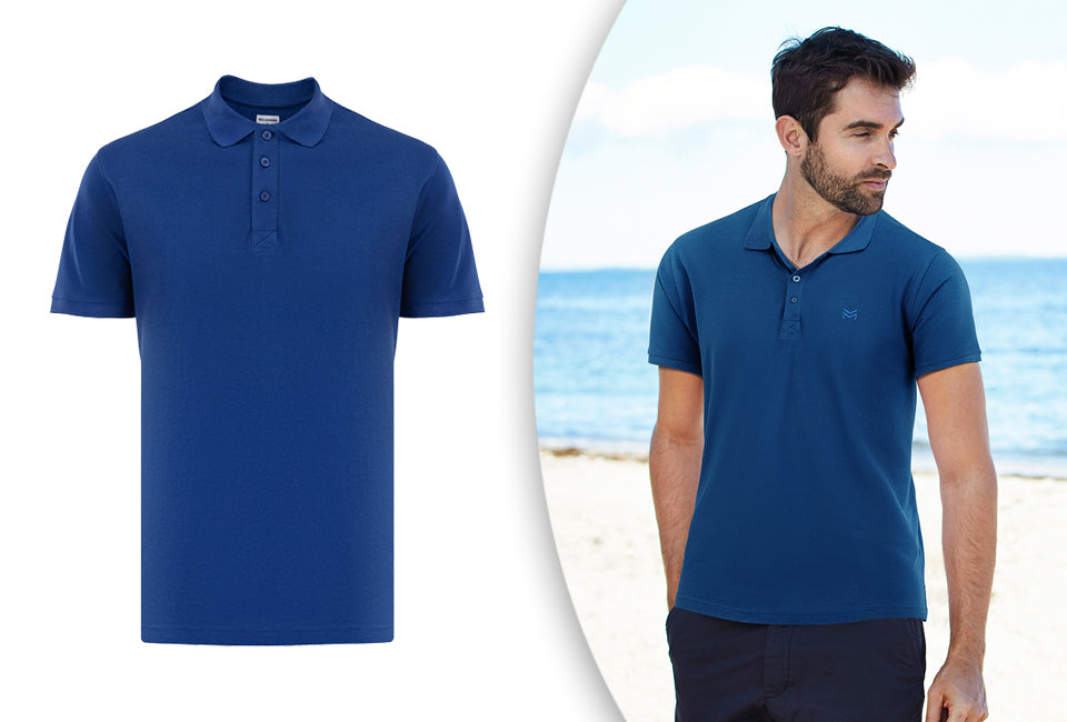Milanoro - Elegante polo voor heren - Koningsblauw - XXL