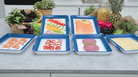 Livington Flex & Fresh Vershoudborden set van 2 - meer ruimte dankzij uitklapbaar deksel - vaatwasmachinebestendig - kliksluiting en afsluitring - stapelbaar - houdt voedsel lang vers