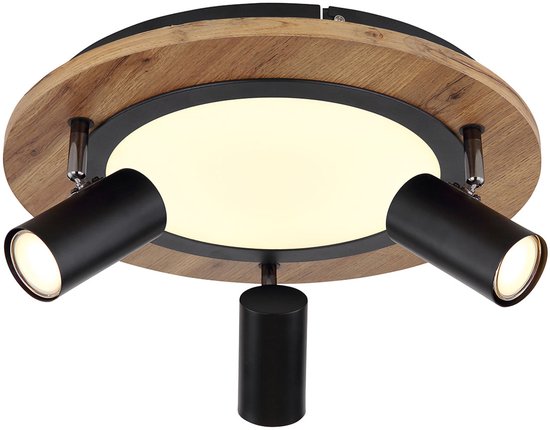 Globo - plafonniere - Kassu - naturel zwart - metaal - Ø 40cm - LED - 67307D