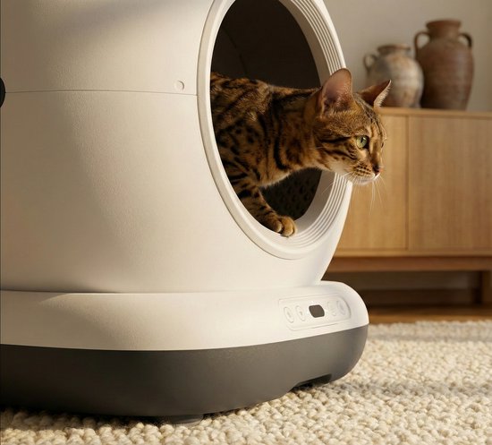 Automatische Kattenbak - Zelfreinigende Kattenbak - Inclusief App - Met kattenbakmat en 3 rollen opvangzakjes - 82L XXL- Zedar K1200