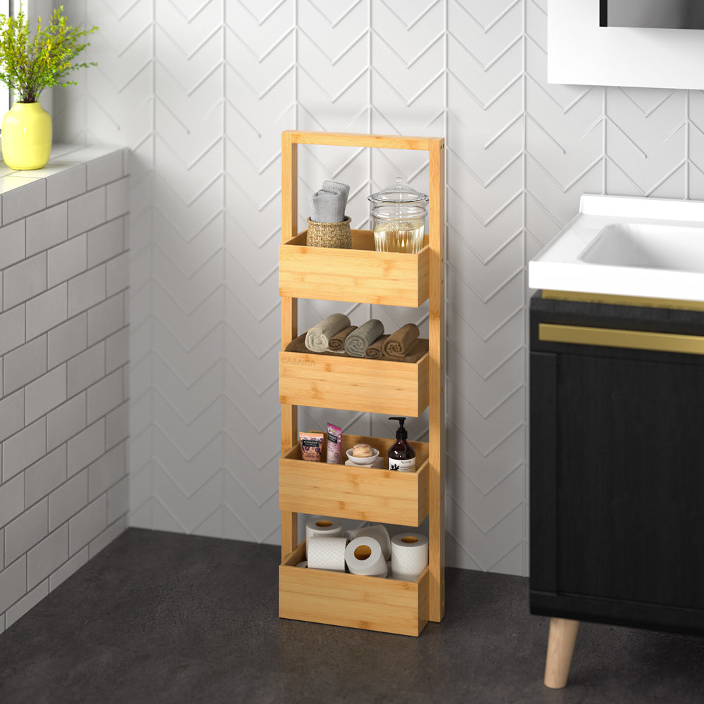 Casaria Badkamerrek - Bamboe 88x16x28cm - Bruin