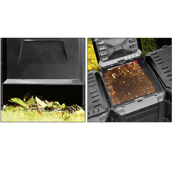 Prosperplast Snelle compostbak - 1600L - Quatro - Zwart - 261 x 72 x 83cm