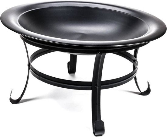 BBQ Collection Vuurschaal - Vuurkorf met Vonkenscherm - Buitenhaard 77 x 17 x 76 cm - Tuinhaard met Handvaten - Terrashaard voor Brandhout - Terras- en Tuinkachel voor Kampvuur - Carbon Staal