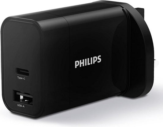 Philips DLP2621/05 USB-C Oplader 30 W – PD Snelladen – USB-A + USB-C – Zwart