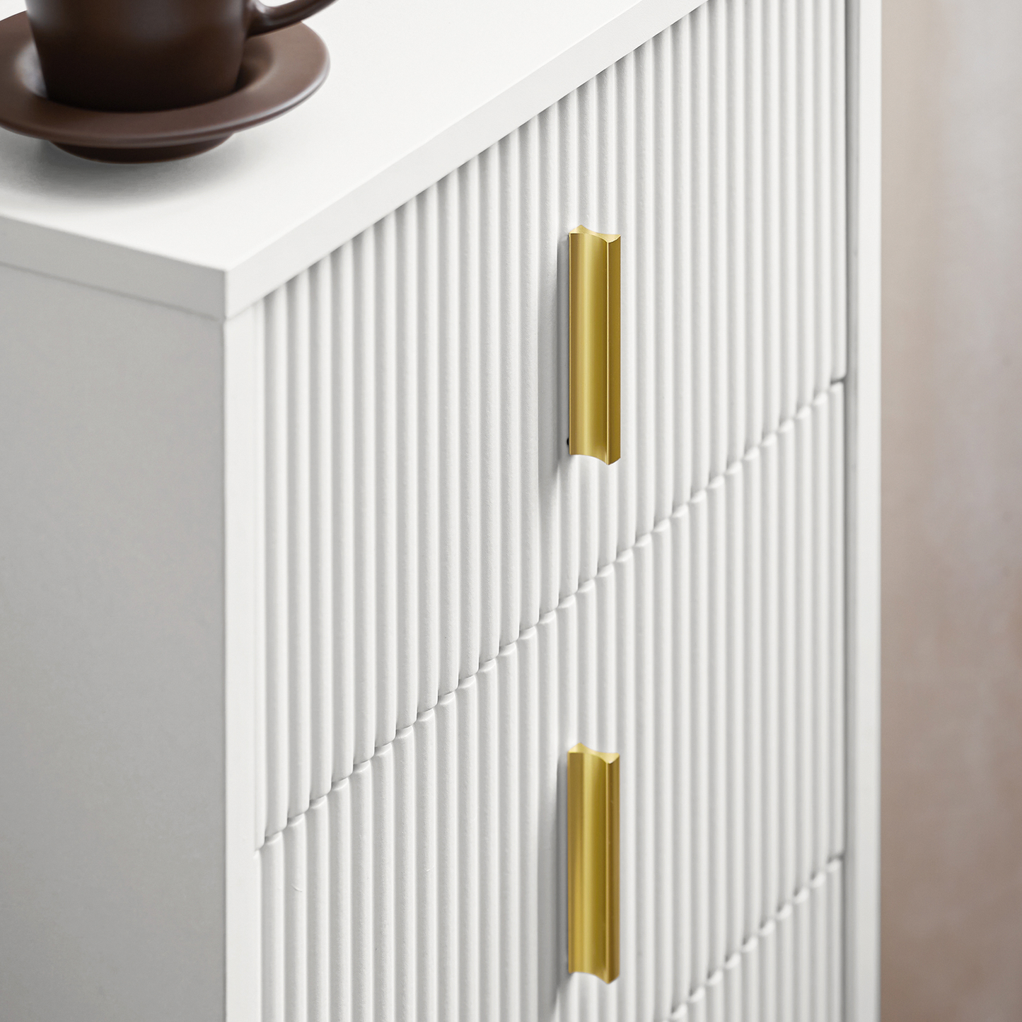 SoBuy Nachtkastje FBT115-L-W - 3 Schuifladen - 40 x 40 x 64 cm - Wit