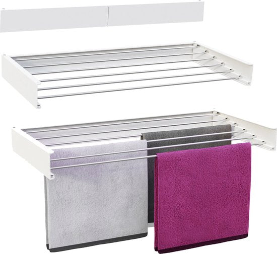 Vonia Wanddroogrek - Droogrek - Wasrek - Droogrek Muur - 100 x 50 cm - Wit
