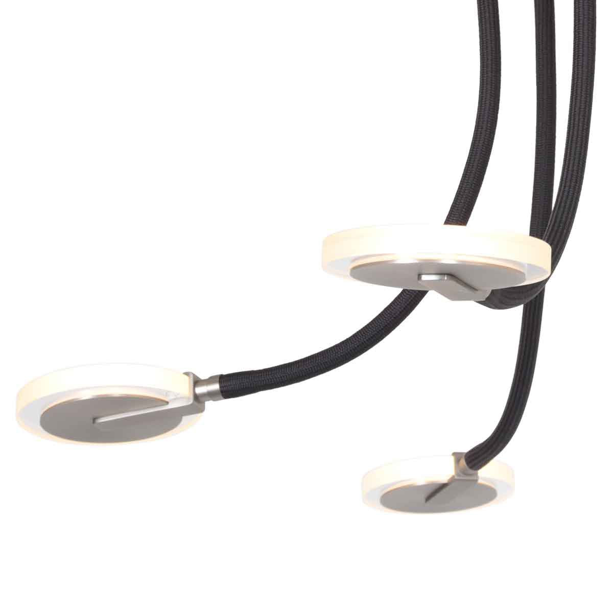 Plafondlamp Turound 3375ST – stalen designlamp met glas, LED, dimbaar, 91,5 cm, Steinhauer