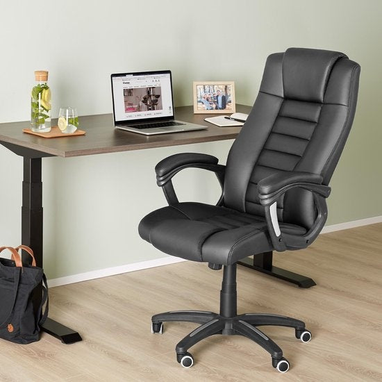 tectake® - Luxe design Bureaustoel directie kantoorstoel directiestoel - Zwart