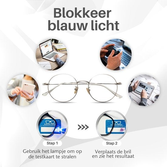 LC Eyewear Computerbril - Blauw Licht Bril - Blue Light Glasses - Beeldschermbril - Metaal - Unisex - Zilver