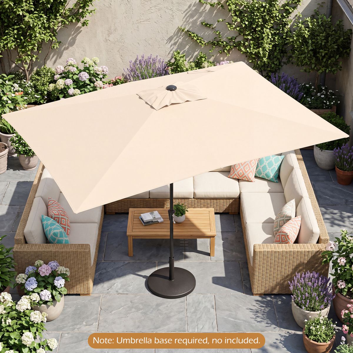 Coast parasol - verstelbare hoek - rechthoekig 3 x 2 m - beige