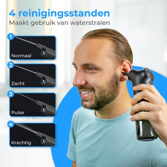 Nuvance Elektrische Oorreiniger - Oorsmeer Verwijderaar - Oorspuit - 9 Oordopjes - Oor Uitspuiten - Oorreiniging - Earcleaner