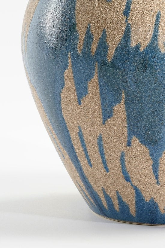 Mica Decorations Caldo Vaas - L25 x B24 x H30 cm - Keramiek - Donkerblauw