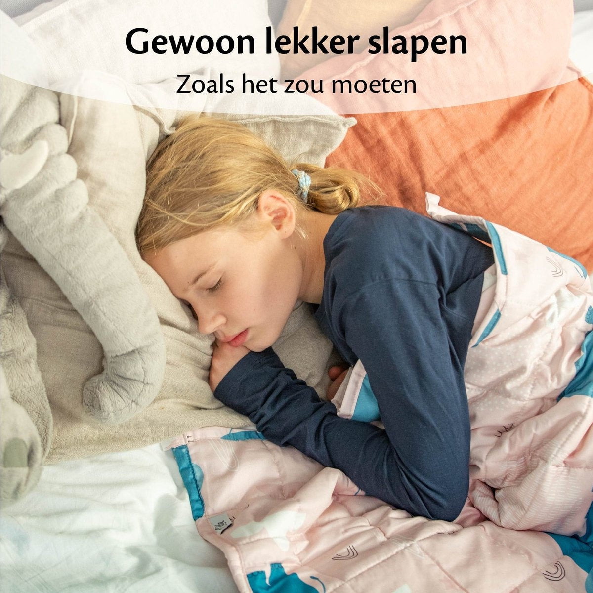 EL-Life Verzwaringsdeken Kind 3,2kg - 100 x 150cm - Zwaartedeken - Weighted Blanket - Verzwaarde Deken - OEKO-TEX Katoen - Nijlpaard