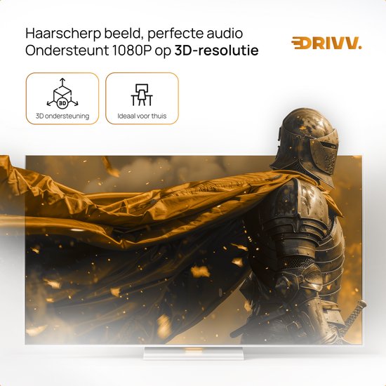 Drivv. HDMI Switch 4K 60Hz – 3 ingangen 1 uitgang - Incl Afstandsbediening - Automatisch Schakelen - 780/1080p/4K - Zwart