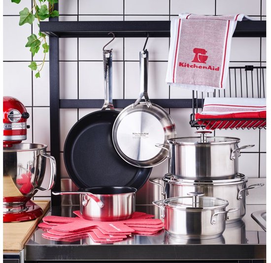 KitchenAid Roestvrij Stalen Pannenset 7-delig | RVS / INOX - PFAS-vrij