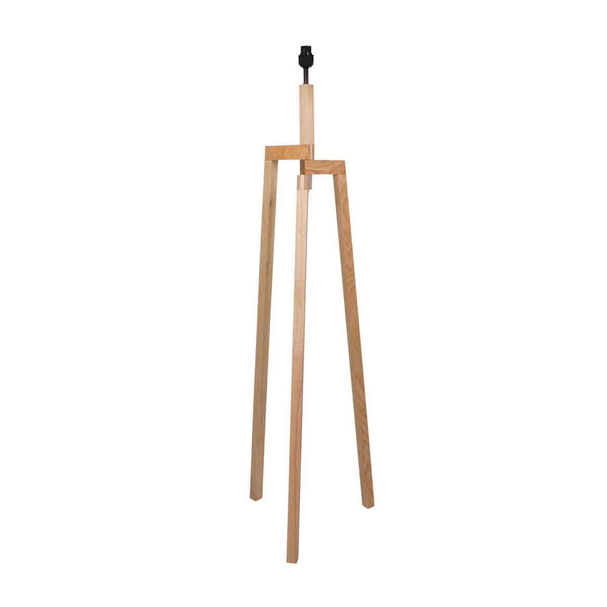 Vloerlamp Sabi 3408BE - Houten lamp zonder kap met E27 fitting, 144 cm hoog, in hoogte verstelbaar - Mexlite
