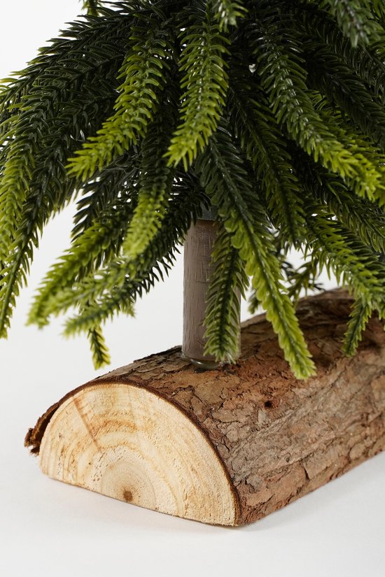 House of Seasons Decoratie Boomstam met Kunstkerstbomen - L80 x H40 cm - Groen