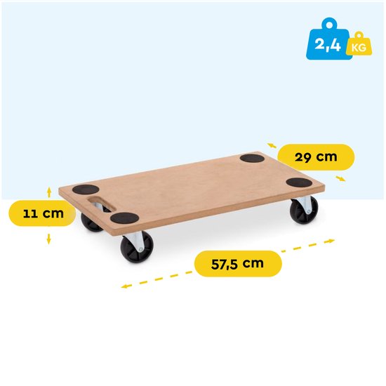 BRASQ Meubelroller - 200 KG - Met Zwenkwielen - Transporthulp - Meubelhondje - Transportroller - Meubeltransporter - Meubelverplaatser