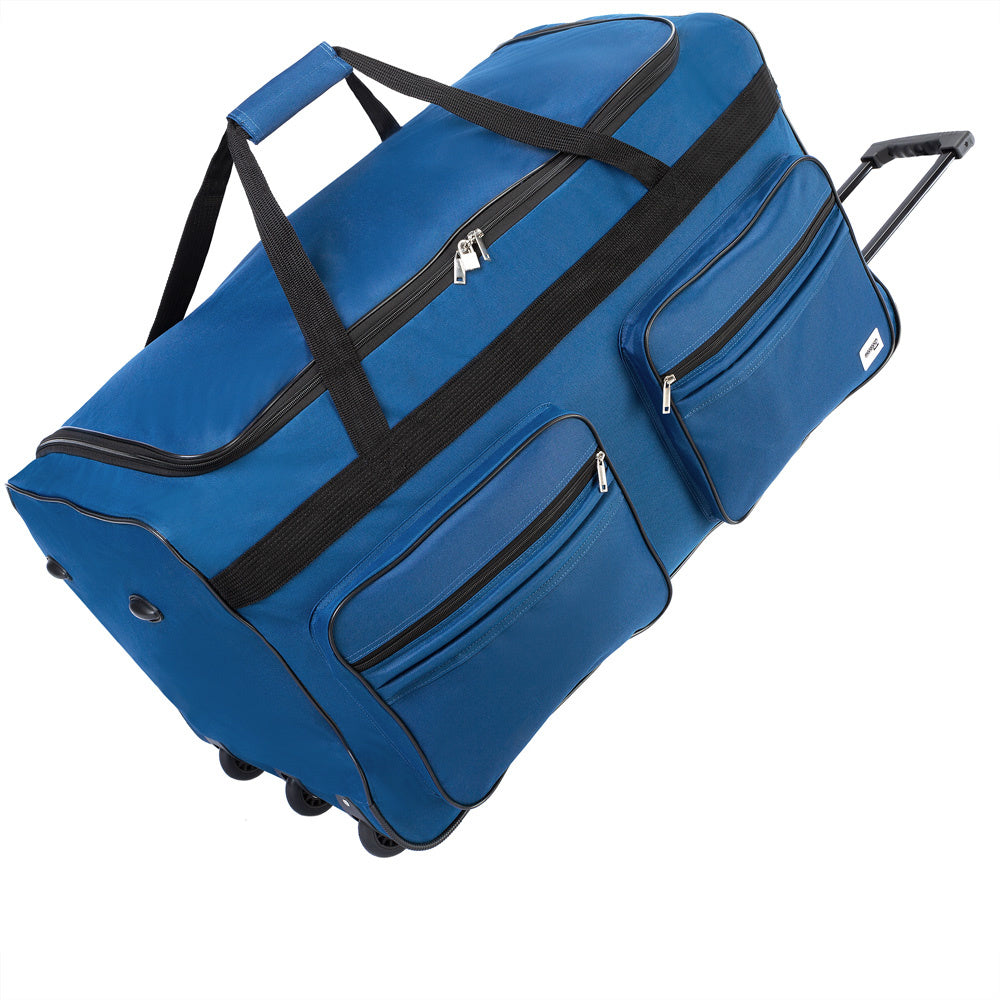 Deuba XXL Reistas Blauw met trolley-functie 3 wielen 160 LITER 85x43x44cm
