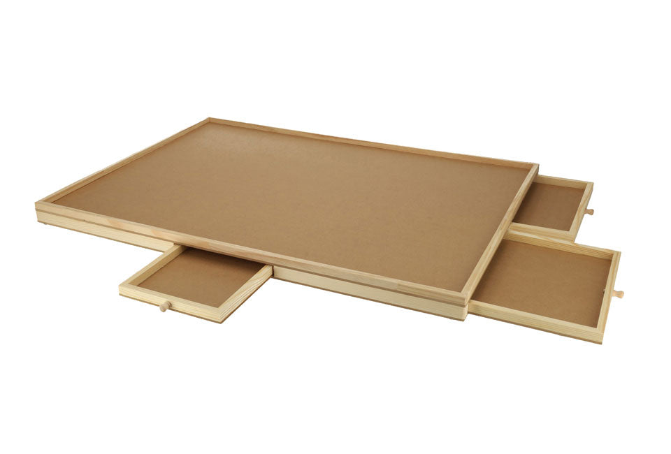 H&C Puzzelplaat met Opberglades voor 1500 Stukjes - Naturel - 87 x 66,7 x 4 cm