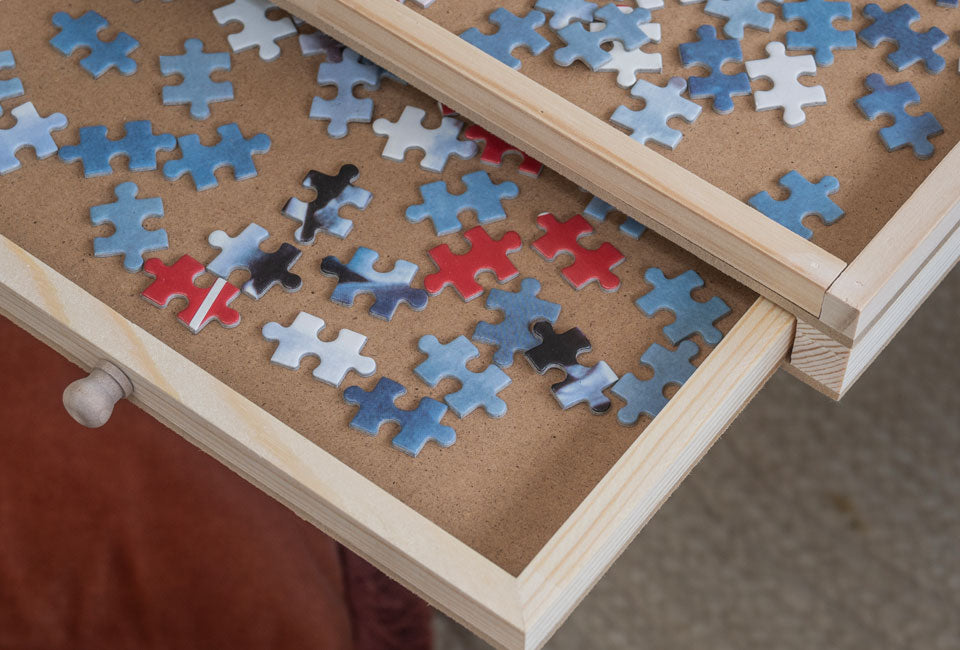 H&C Puzzelplaat met Opberglades voor 1500 Stukjes - Naturel - 87 x 66,7 x 4 cm