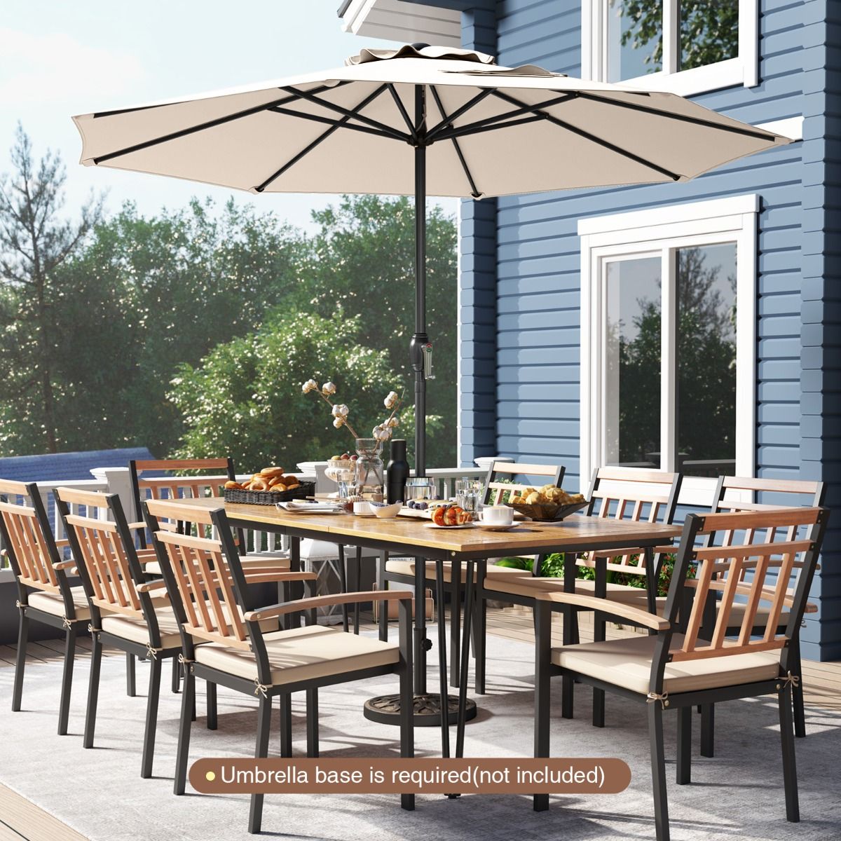 Coast Terrasparasol - met slinger - geventileerd ontwerp - 260 cm - beige