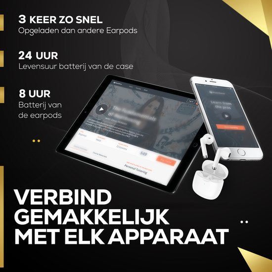Draadloze Bluetooth Oordopjes – Sport & Daily Use – Compatibel met iOS & Android – Wit