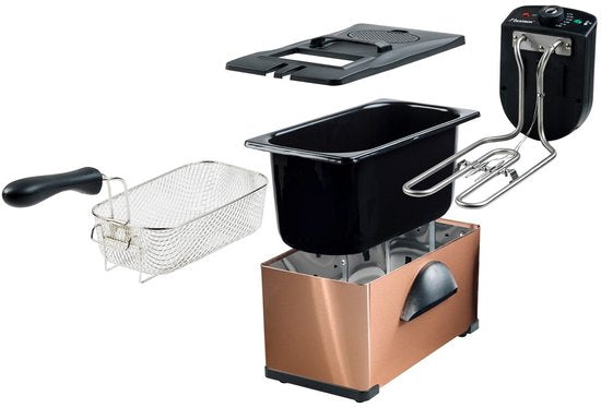 Bestron Frituurpan 3.5 liter - AF370CO - Friteuse 2000W - Kijkvenster - Koper
