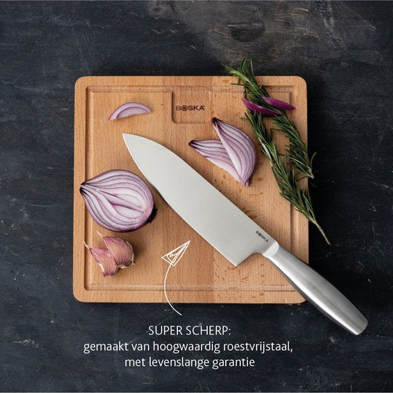 Boska Messenset Copenhagen - Keukenmessen van 5 - Voor elk type voedsel - Uniek design - Vaatwasserbestendig - RVS