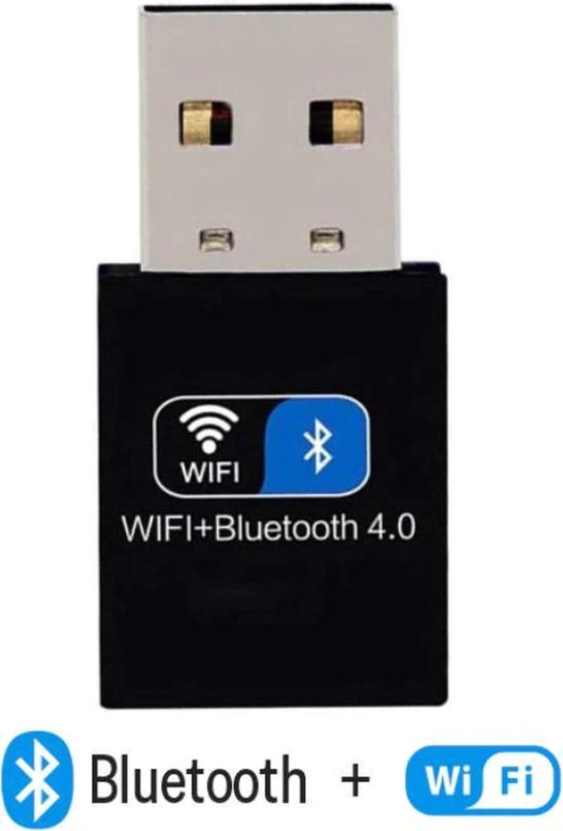 Techvavo® Draadloze USB WiFi Bluetooth Adapter - Draadloze Dongle USB2.0 WiFi BT4.0 Adapter