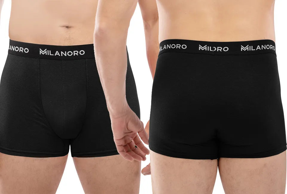 Milanoro - Set van 10 stijlvolle katoenen boxershorts - Zwart - M