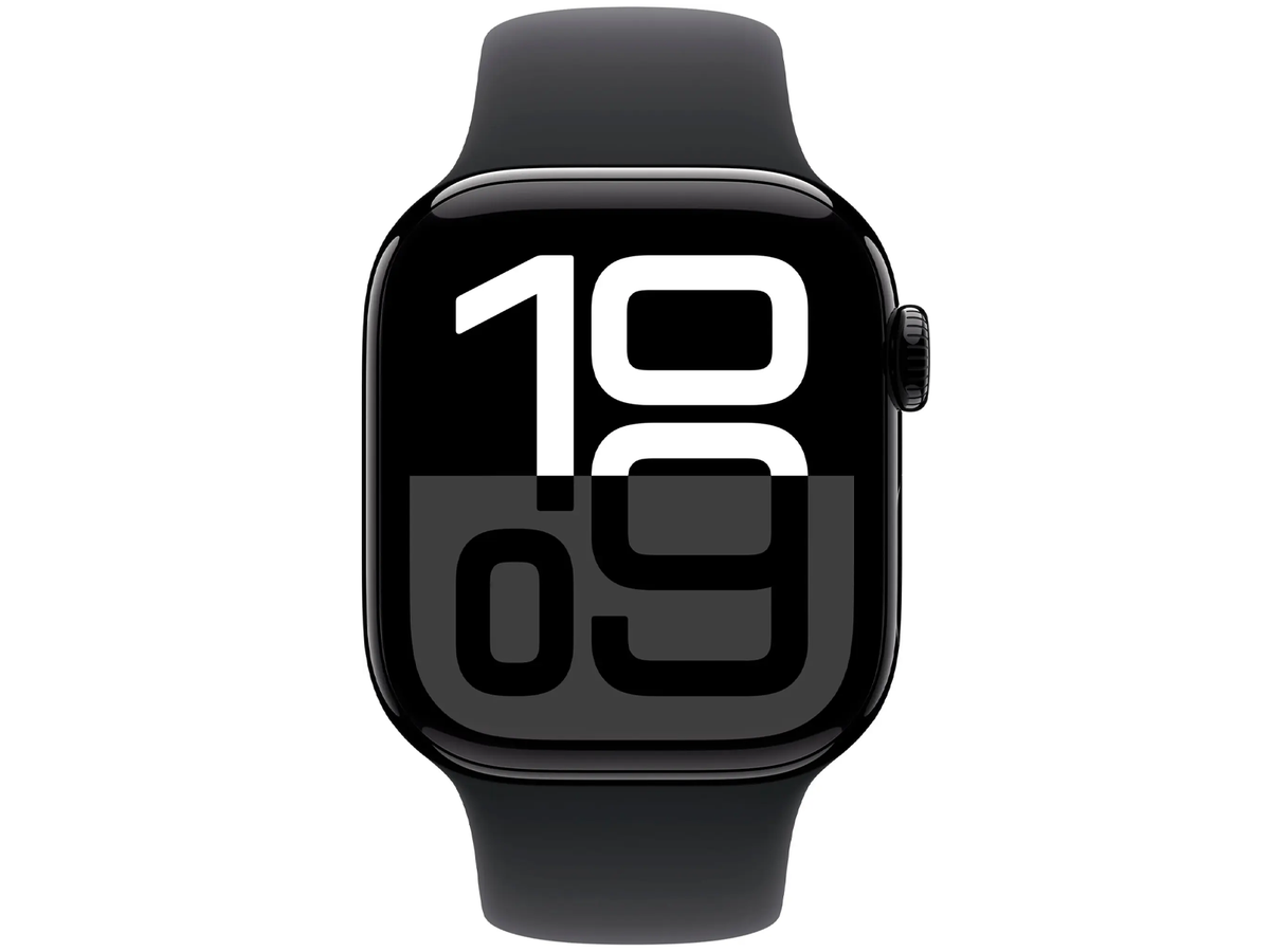 Apple Watch Series 10 42mm - Diamantzwart Aluminium - Zwart Sportbandje