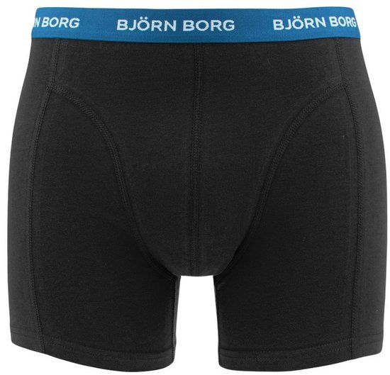 Björn Borg Katoenen Stretch Boxershort Heren - Zwart/Print/Blauw - 5 stuks - Heren onderbroeken - Boxer - Maat M