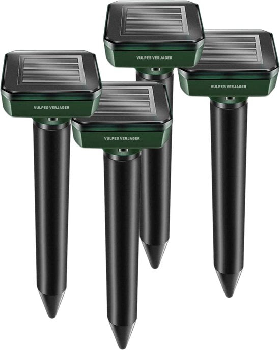 Vulpes Goods® Verjager - Mollenverjager - 4 stuks - Muizenverjager - Mollenbestrijding - Werkt op zonne-energie - Waterdicht - Diervriendelijk - Strakke tuin, gazon of perceel!