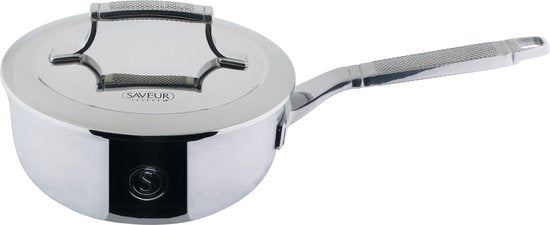Saveur Selects – Voyage serie - Steelpan 20 cm - pfas vrij Steelpan - Tri-ply RVS - Geschikt voor Inductie en alle andere warmtebronnen - Ovenbestendig tot 260°C – Vaatwasserbestendig - Teflon vrij