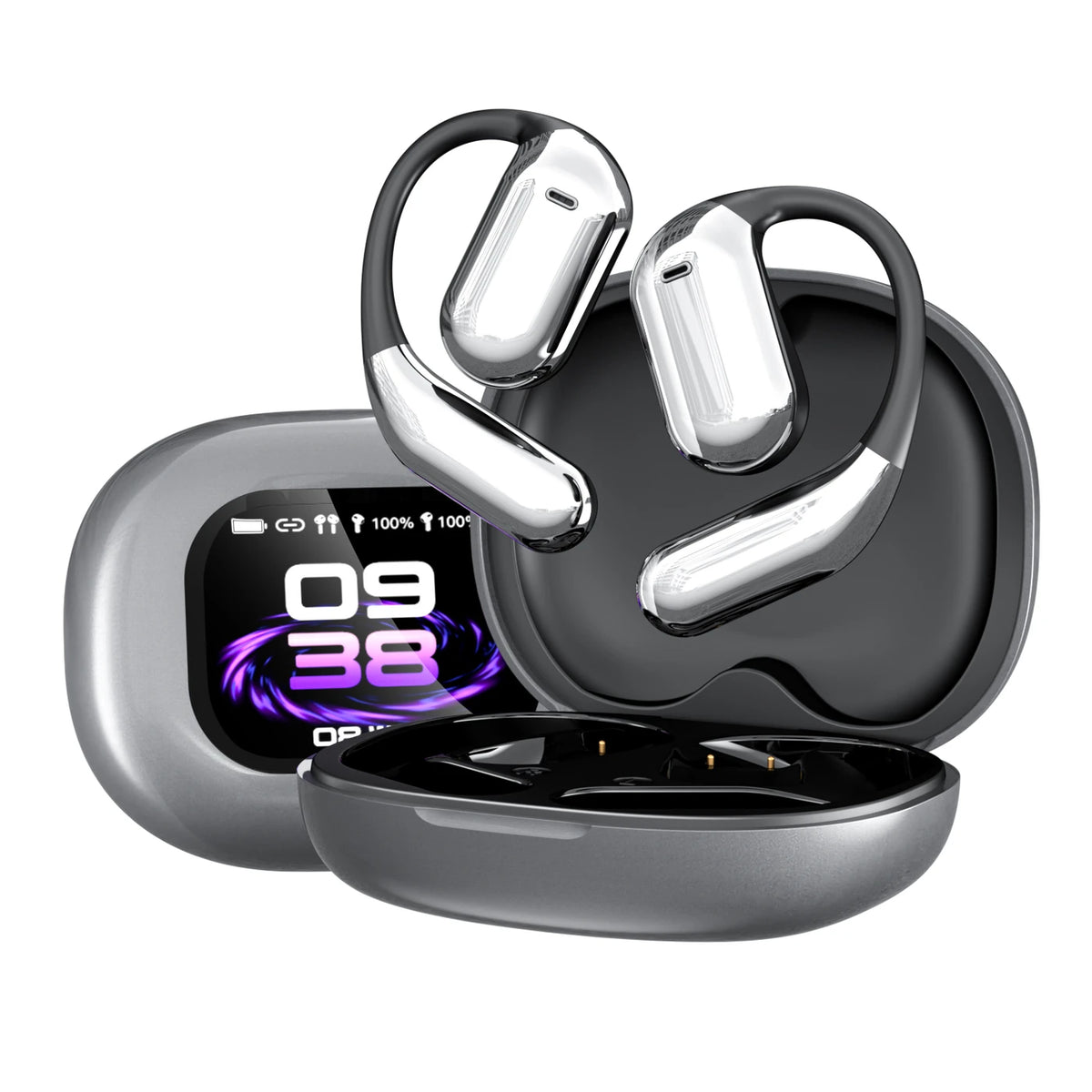 FITTEK YYK Q16 Pro AI Vertaal-Oordopjes - Zilvergrijs - Bluetooth 5.4, ANC, 40u Batterij
