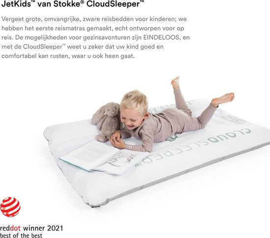 Stokke JetKids CloudSleeper, Mickey Celebration - Opblaasbaar reisbed - Geïntegreerde pomp, ademende mesh-hoes en bumpers over volledige lengte om uw kind veilig te houden - voor kinderen vanaf 3 jaar