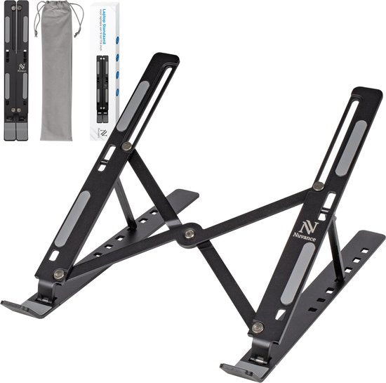 Nuvance Laptop Standaard - Laptop Stand - Verstelbaar – tm 17 Inch – Tablet Standaard – Laptop Houder - Verhoger