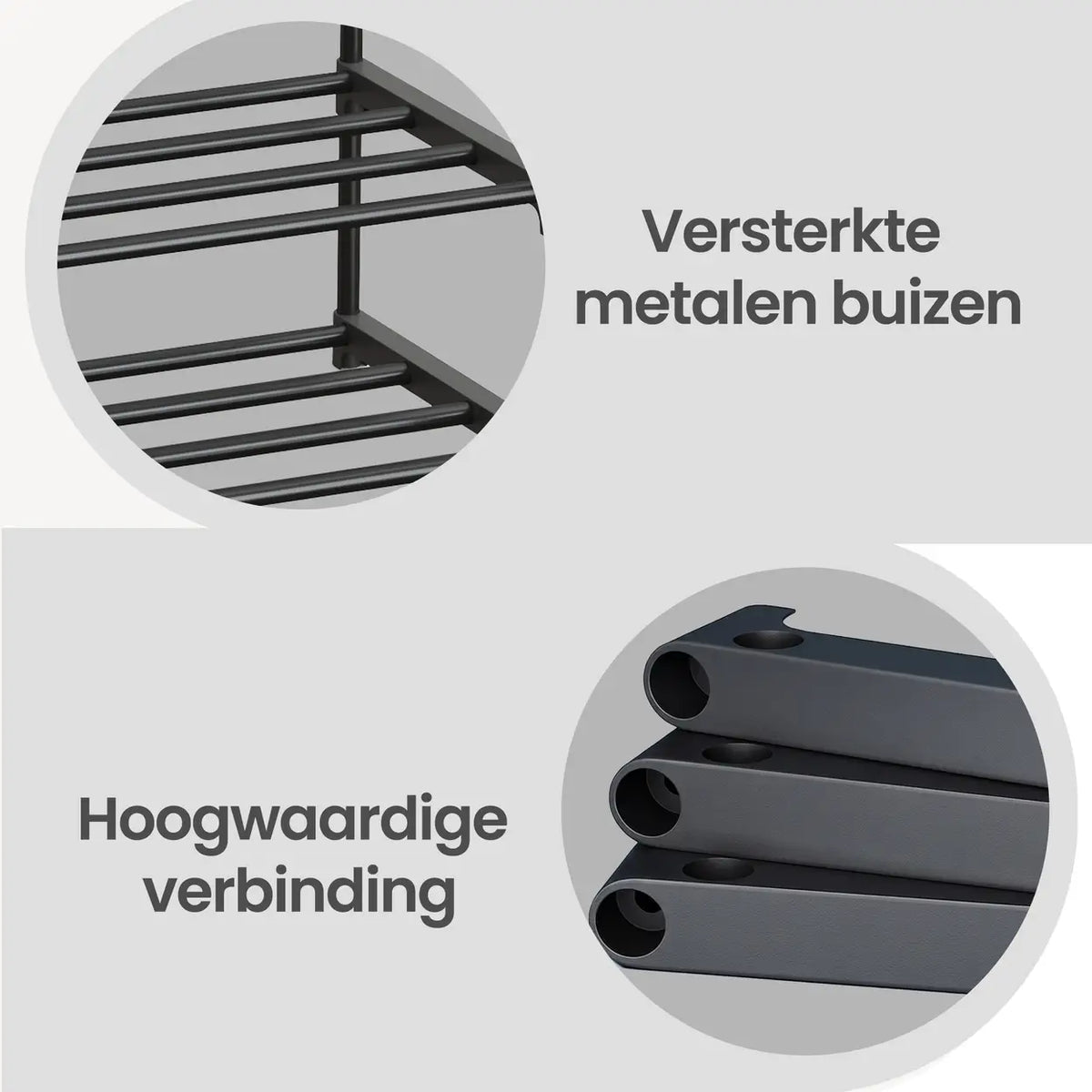 JOYFURNOS schoenenrek 4-laags - zwart - 30 × 92 × 74 cm