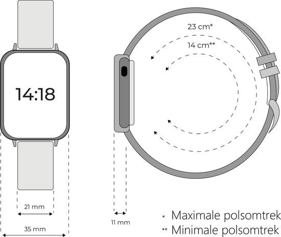 Denver Smartwatch met Stappenteller - Sporthorloge met Hartslagmeter en Slaap Activity Tracker - SW161 - Zwart