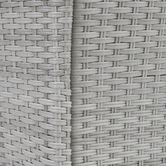 tectake® - wicker meubelen tuinset met verwisselbare hoezen, 2 stoelen en tafel met glazen blad, 2x outdoor loungestoelen met armleuningen en tuintafel, tuinmeubelset, balkonmeubilair - lichtgrijs - poly-rattan
