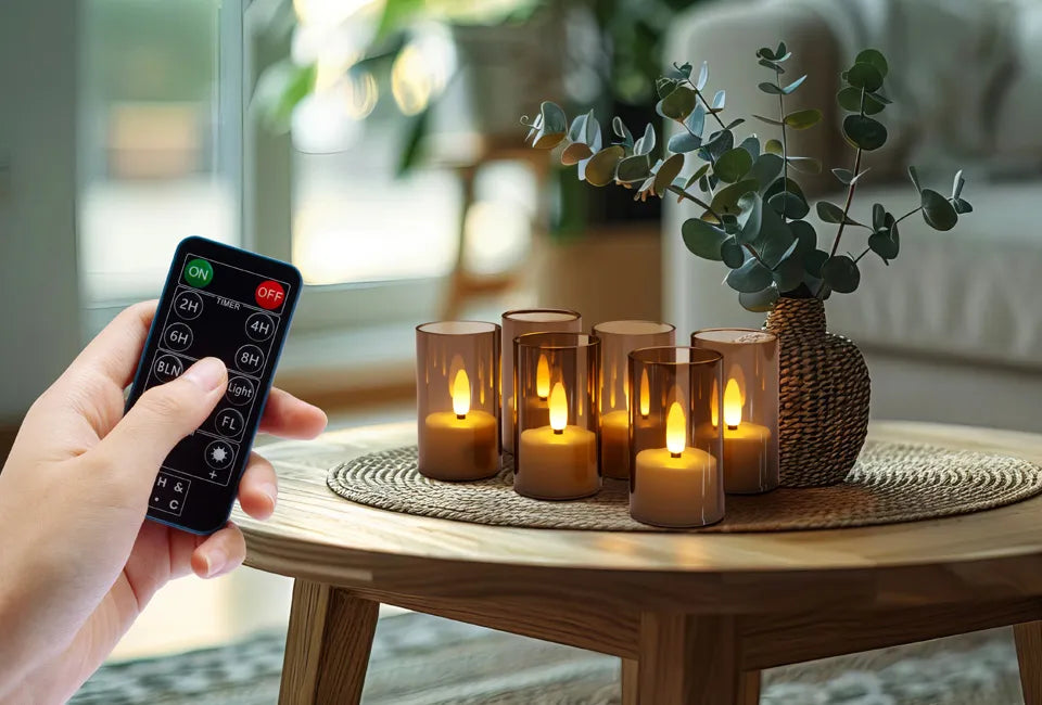 Home & Comfort - Oplaadbare LED Theelichtjes Set van 6 – Met Afstandsbediening – Dimbaar – 4 Lichtstanden – Inclusief Oplaadstation