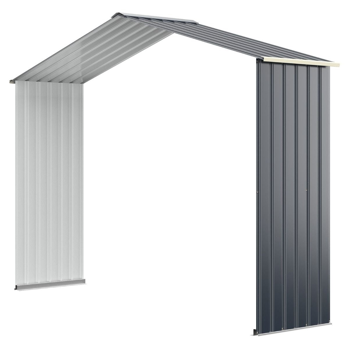 Coast Metalen Tuinhuis Uitbreidingsset - 213 x 162 x 64 cm - Grijs